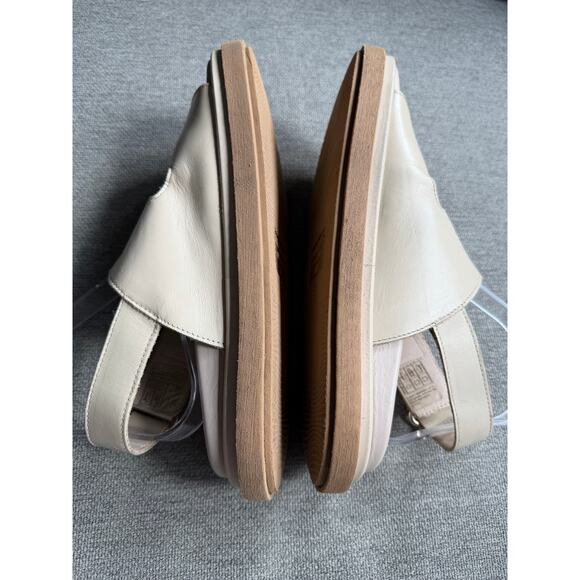 ALOHAS Harper Leather Slingback Buckled Sandal Cream Sz 38 US 7 - Picture 8 of 16